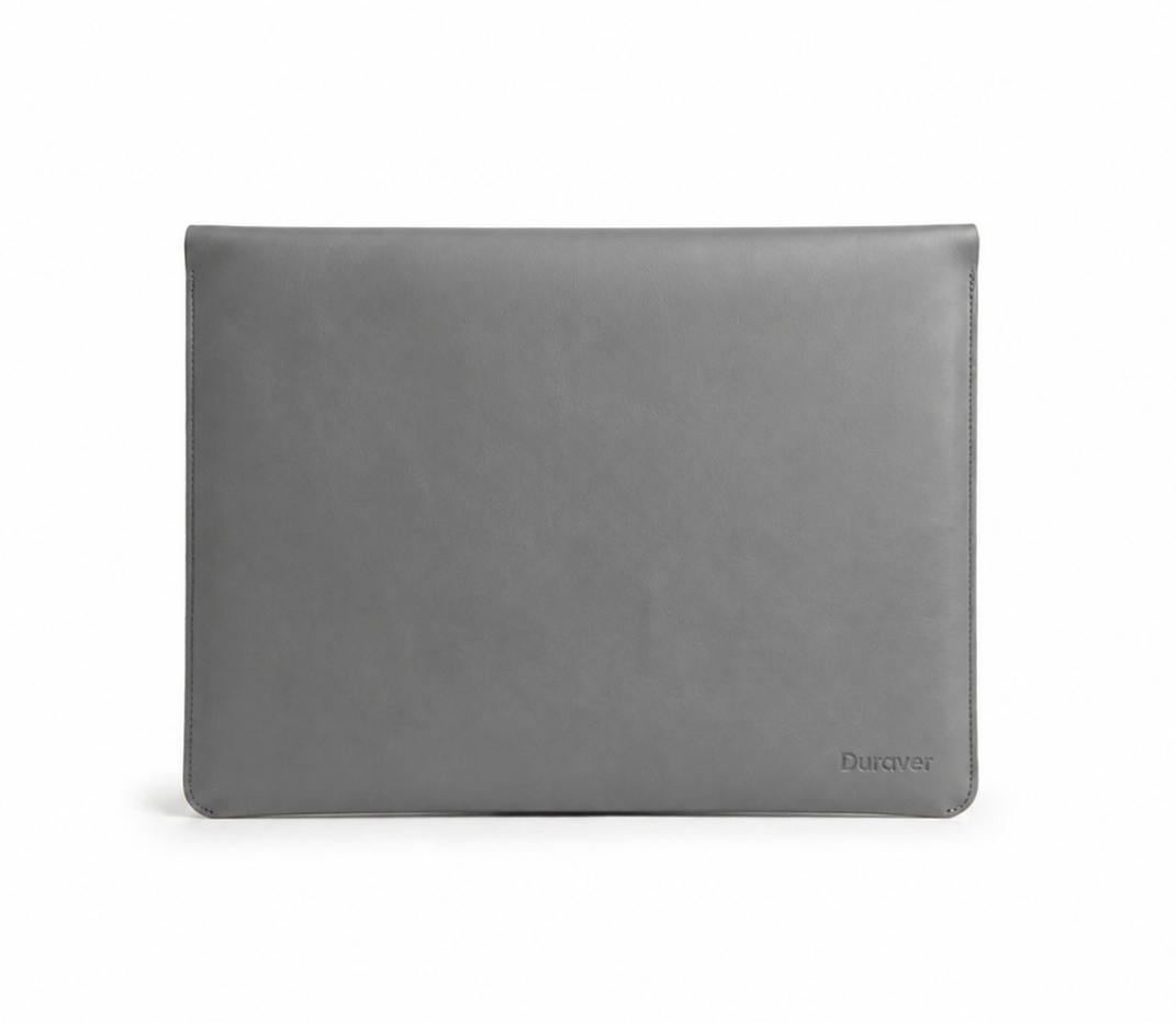 Bao Đựng Laptop Da Thật Siêu Mỏng Dáng Slimfit - Xám Đá