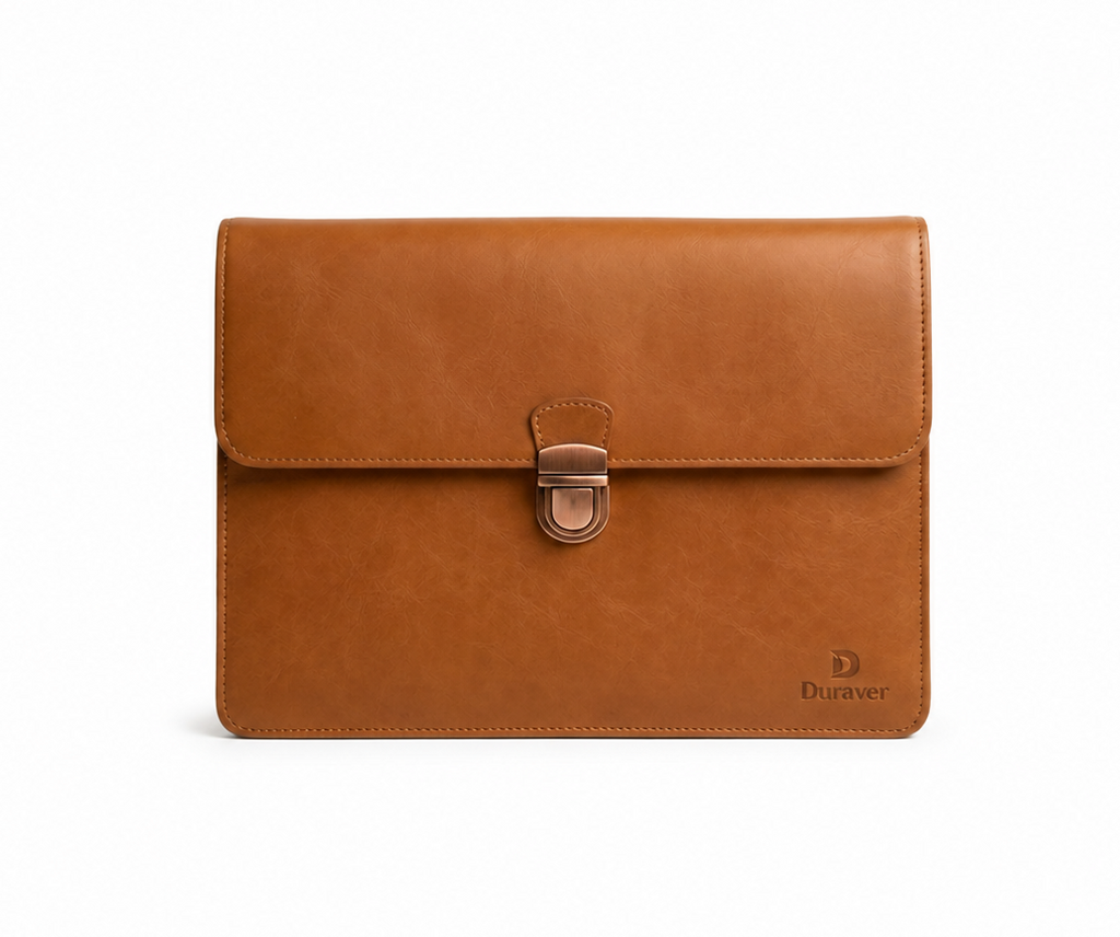 Tech Folio Laptop and A4 Document Sleeve - Cowhide Brown