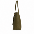 Fashionable women's tote bag with buckle strap.