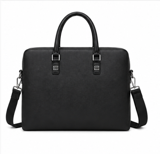 Premium Men's Leather Crossbody Briefcase for 15.6 Inch Laptop