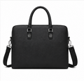 Premium Men's Leather Crossbody Briefcase for 15.6 Inch Laptop