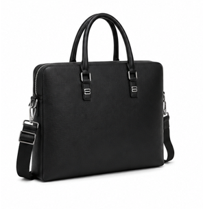 Premium Men's Leather Crossbody Briefcase for 15.6 Inch Laptop