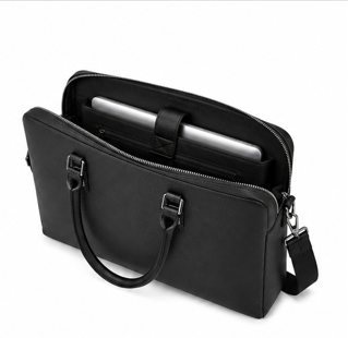 Premium Men's Leather Crossbody Briefcase for 15.6 Inch Laptop