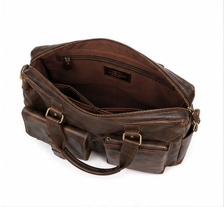 Premium Leather Frontier Briefcase Vintage Style